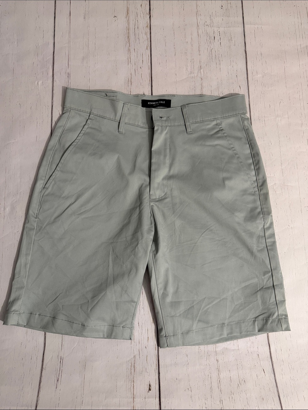 Kenneth Cole Tech Short Light Grey Flat Front Shorts Size 28
